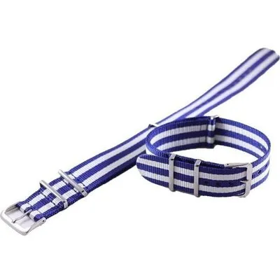 Ratio Blue And White Nato Watch Strap 22mm