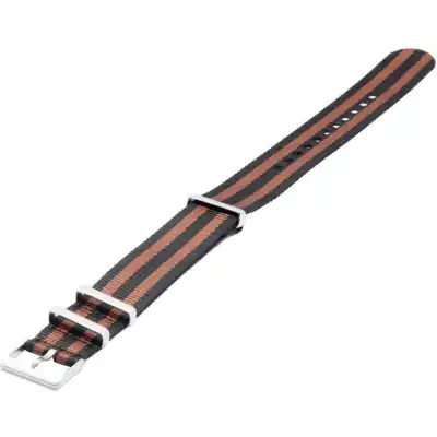 Ratio NATO22 Brown and Black Nylon 22mm Watch Strap Ratio NATO22 Brown and Black Nylon 22mm Watch Strap
