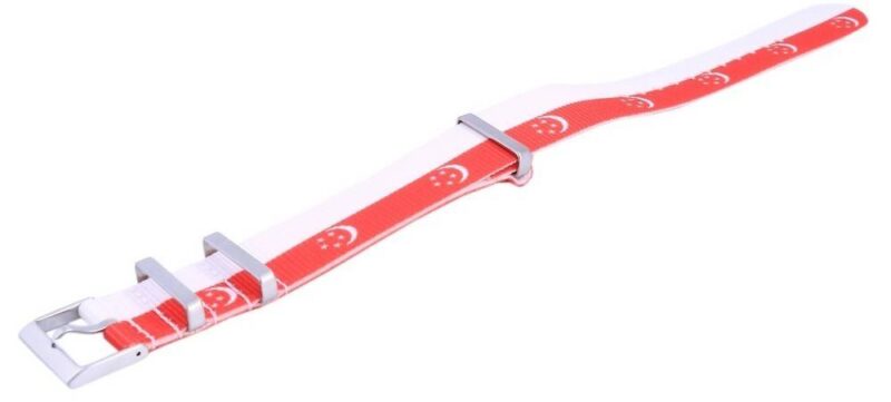 Ratio NATO32 Singapore National Flag Pattern Polyester 22mm Watch Strap Ratio NATO32 Singapore National Flag Pattern Polyester 22mm Watch Strap