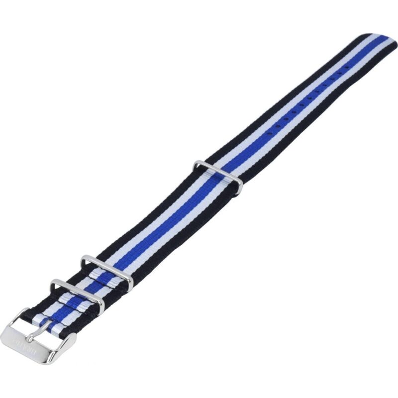 Ratio NATOR06 Multicolor Black White And Blue 20mm Polyester Watch Strap