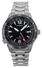 Citizen Promaster Air GMT Stainless Steel Black Dial Automatic NB6046-59E 200M Men's Pilot Watch