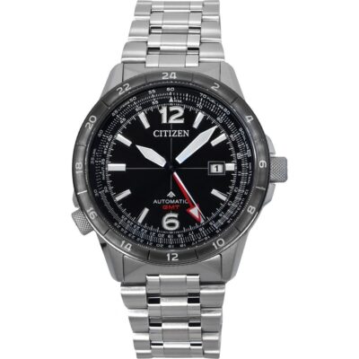 Citizen Promaster Air GMT Stainless Steel Black Dial Automatic NB6046-59E 200M Men's Pilot Watch