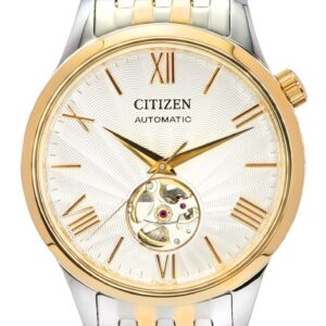 Citizen Two Tone Stainless Steel Open Heart White Dial Automatic NH9136-88A Men's Watch