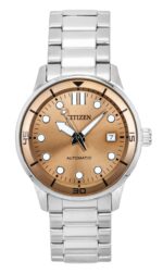 Citizen Stainless Steel Bronze Dial Automatic NJ0191-83X 100M Men's Watch