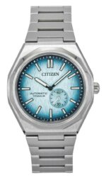 Citizen Zenshin 60 Super Titanium Light Blue Dial Automatic NK5020-58L 100M Men's Watch