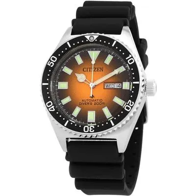 Citizen Promaster Marine Rubber Strap Orange Dial Automatic Diver's NY0120-01Z 200M Men's Watch