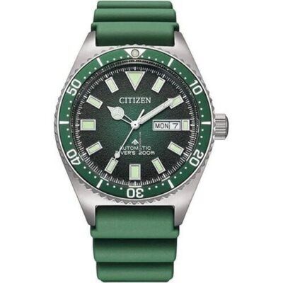 Citizen Promaster Polyurethane Strap Green Dial Automatic Diver's NY0121-09X 200M Men's Watch