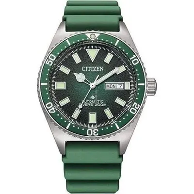 Citizen Promaster Polyurethane Strap Green Dial Automatic Diver's NY0121-09X 200M Men's Watch