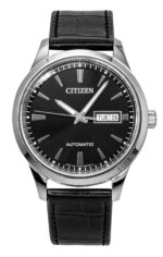 Citizen Leather Strap Black Dial Automatic NY4058-01E Men's Watch