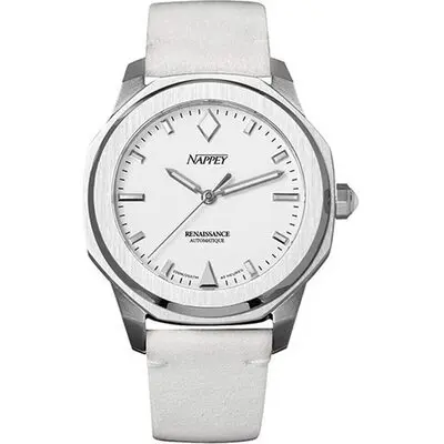Nappey Renaissance Steel And White Suede Automatic NY41-AD2M-3B2A 200M Unisex Watch