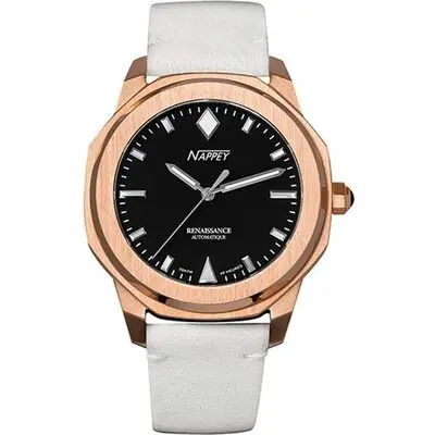 Nappey Renaissance Rose Gold And Black Suede Automatic NY41-BD1M-3B2A 200M Unisex Watch