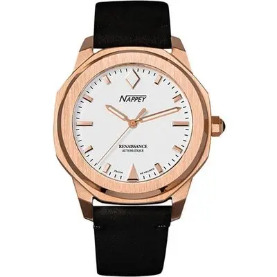 Nappey Renaissance Rose Gold And White Suede Automatic NY41-BD2M-3B1A 200M Unisex Watch