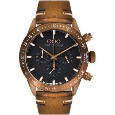 Out Of Order Bronzo Chrono Vegan Black Dial Quartz OOO.001-13.MS 100M Men's Watch
