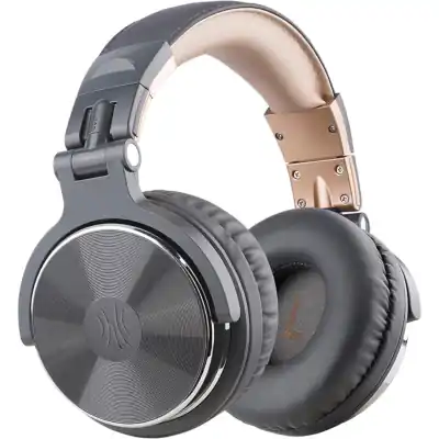 Oneodio Pro 10 Professional Wired Over Ear DJ and Studio Monitoring Headphones - Grey/Gold