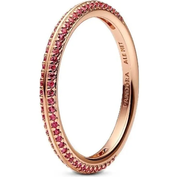 Pandora Me Red Pave Ring With 14K Rose Gold Plated P-189679C02-54 For Women Pandora Me Red Pave Ring With 14K Rose Gold Plated P-189679C02-54 For Women