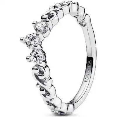 Pandora Regal Swirl Tiara Ring With Clear Cubic Zirconia P-192232C01-54 For Women