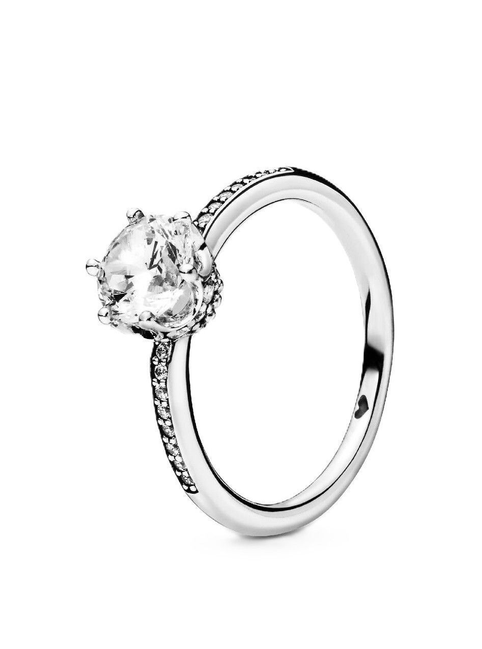 Pandora Sparkling Crown Solitaire Ring With Clear Cubic Zirconia P-198289CZ-54 For Women