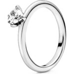 Pandora Heart Solitaire Ring With Clear Cubic Zirconia P-198691C01-54 For Women