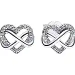 Pandora Sparkling Infinity Heart Stud Earrings 292667C01 For Women