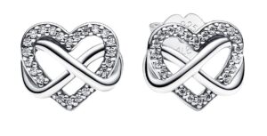 Pandora Sparkling Infinity Heart Stud Earrings 292667C01 For Women