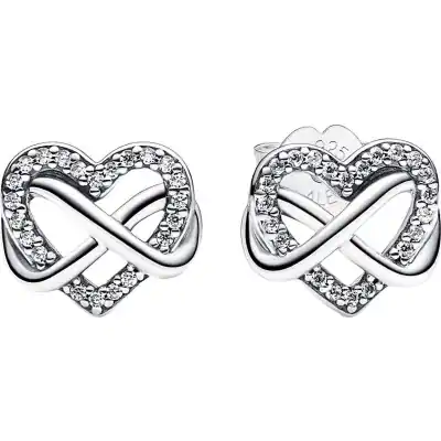 Pandora Sparkling Infinity Heart Stud Earrings 292667C01 For Women
