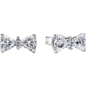 Pandora Sparkling Bow Stud Earring With Clear Cubic Zirconia P-293506C01 For Women