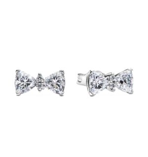 Pandora Sparkling Bow Stud Earring With Clear Cubic Zirconia P-293506C01 For Women