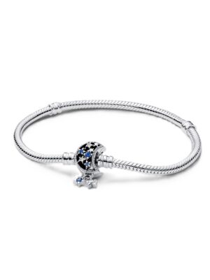 Pandora Moments Sparkling Moon Bracelet With Blue And White Cubic Zirconia P-592819C01-18 For Women