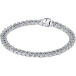 Pandora Timeless Pave Cuban Chain Bracelet With Clear Cubic Zirconia P-593008C01-18 For Women