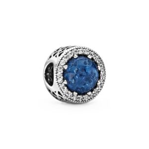 Pandora Radiant Hearts Charm With Blue Crystal And Clear Cubic Zirconia P-791725NMB For Women