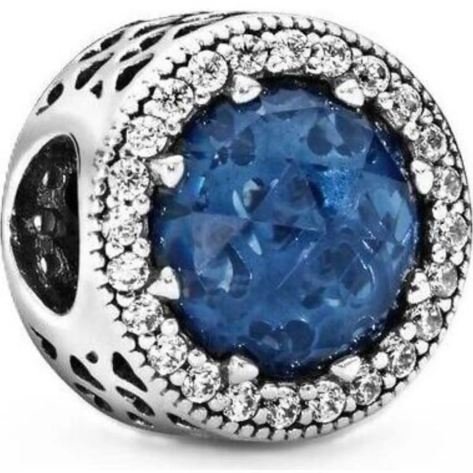 Pandora Radiant Hearts Charm With Blue Crystal And Clear Cubic Zirconia P-791725NMB For Women