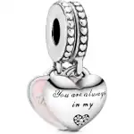 Pandora Mother And Daughter Hearts With Pink Enamel And Clear Cubic Zirconia P-792072EN40 For Women