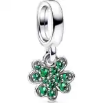 Pandora Moments Four Leaf Clover Dangle Charm With Green Crystals P-792751C01 For Women