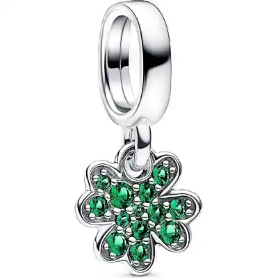 Pandora Moments Four Leaf Clover Dangle Charm With Green Crystals P-792751C01 For Women