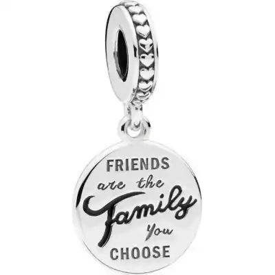 Pandora Friends Are Family Dangle Charm With Black Enamel 798124EN16 For Women