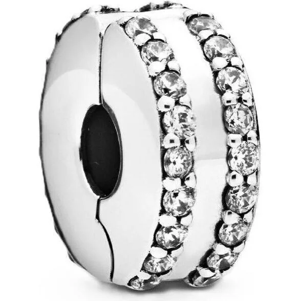 Pandora Sterling Silver Charm With Clear Cubic Zirconia P-798422C01 For Women Pandora Sterling Silver Charm With Clear Cubic Zirconia P-798422C01 For Women