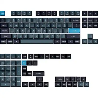 Keychron Double Shot KSA PBT Keycap Set - Dark Grey/Grey/Blue (PBT-45)