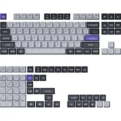 Keychron Double Shot KSA PBT Keycap Set - Dark Grey/White Smoke (PBT-46)