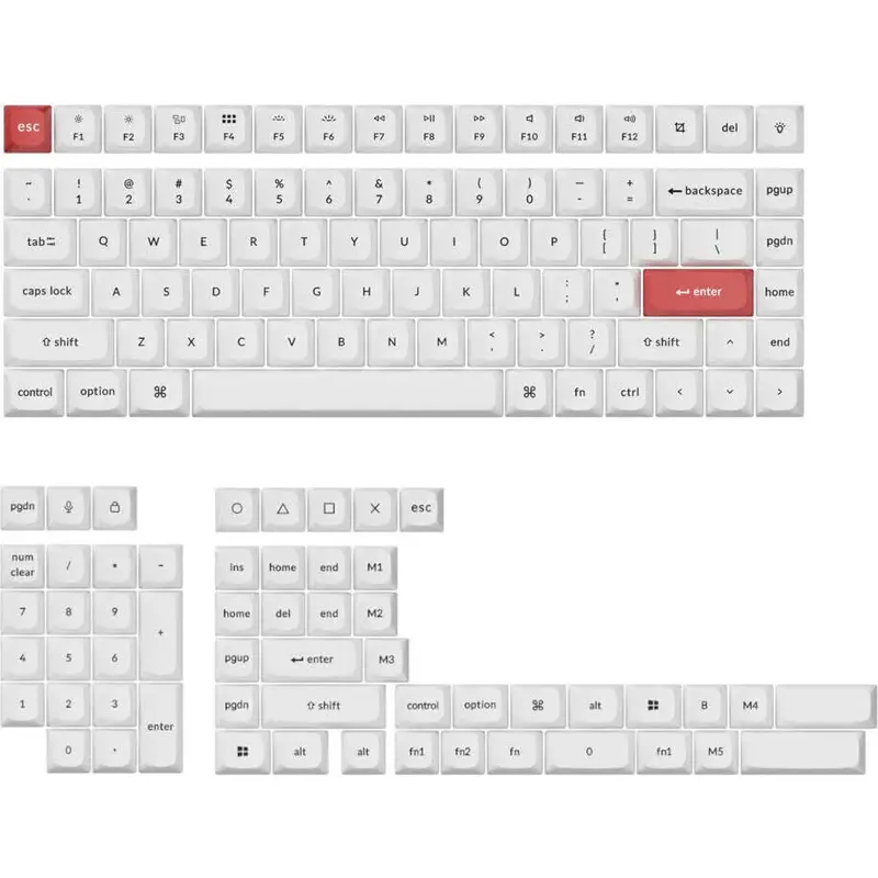 Keychron Double Shot PBT OSA Full Keycap Set - Black/White