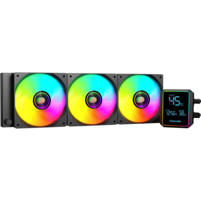 PCBuilder BLIZZARD FREEZE 360mm AIO ARGB Liquid CPU Cooler - Black