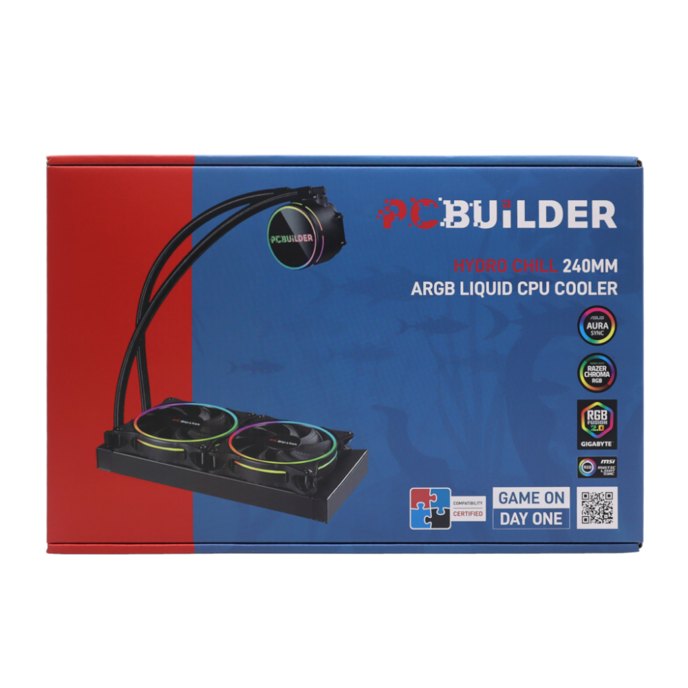 PCBuilder Hydro Chill 240MM AIO Liquid CPU Cooler ARGB 4 PCBuilder Hydro Chill 240MM AIO Liquid CPU Cooler ARGB - Image 4