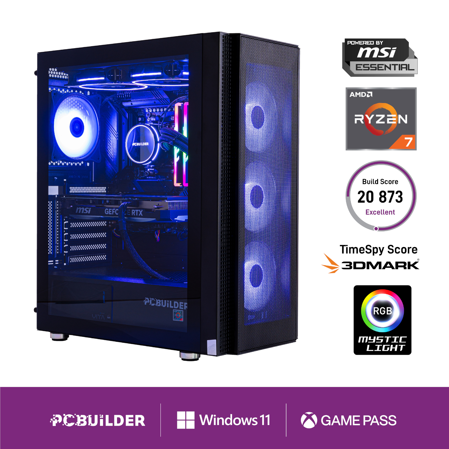 PCBuilder Ryzen 7 9700X TACTICIAN Windows 11 Gaming PC 1 PCBuilder Ryzen 7 9700X TACTICIAN Windows 11 Gaming PC