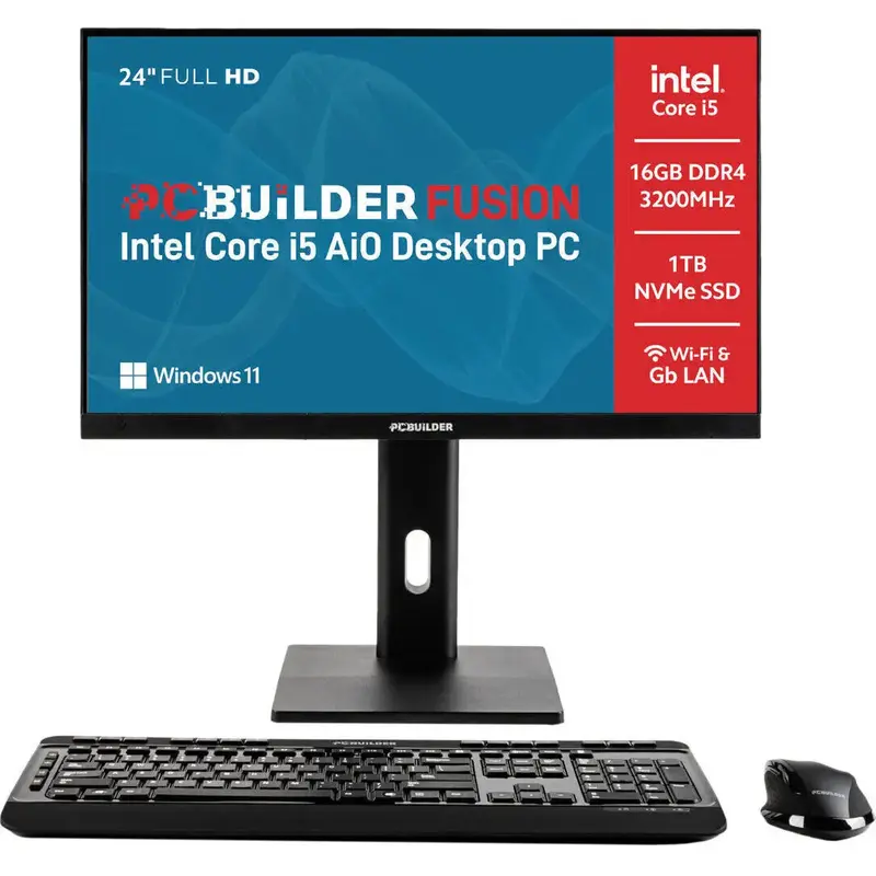 PCBuilder FUSION 24″ Intel Core i5-14400 Windows 11 AiO Desktop PC