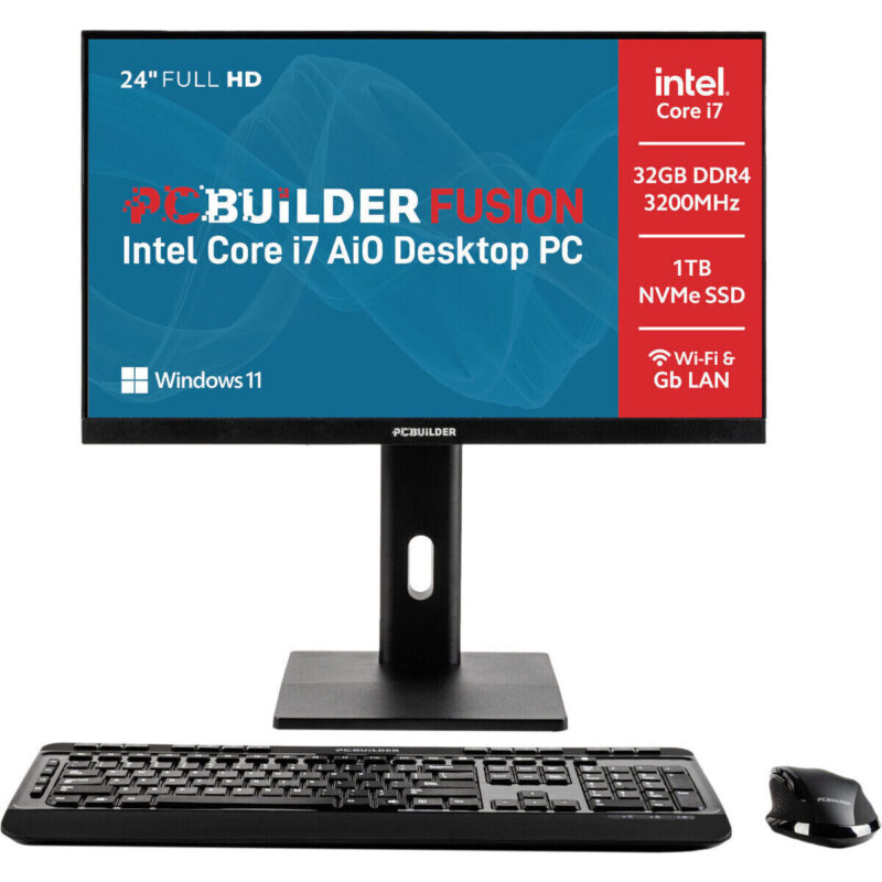 PCBuilder FUSION 24″ Intel Core i7-14700 Windows 11 AiO Desktop PC