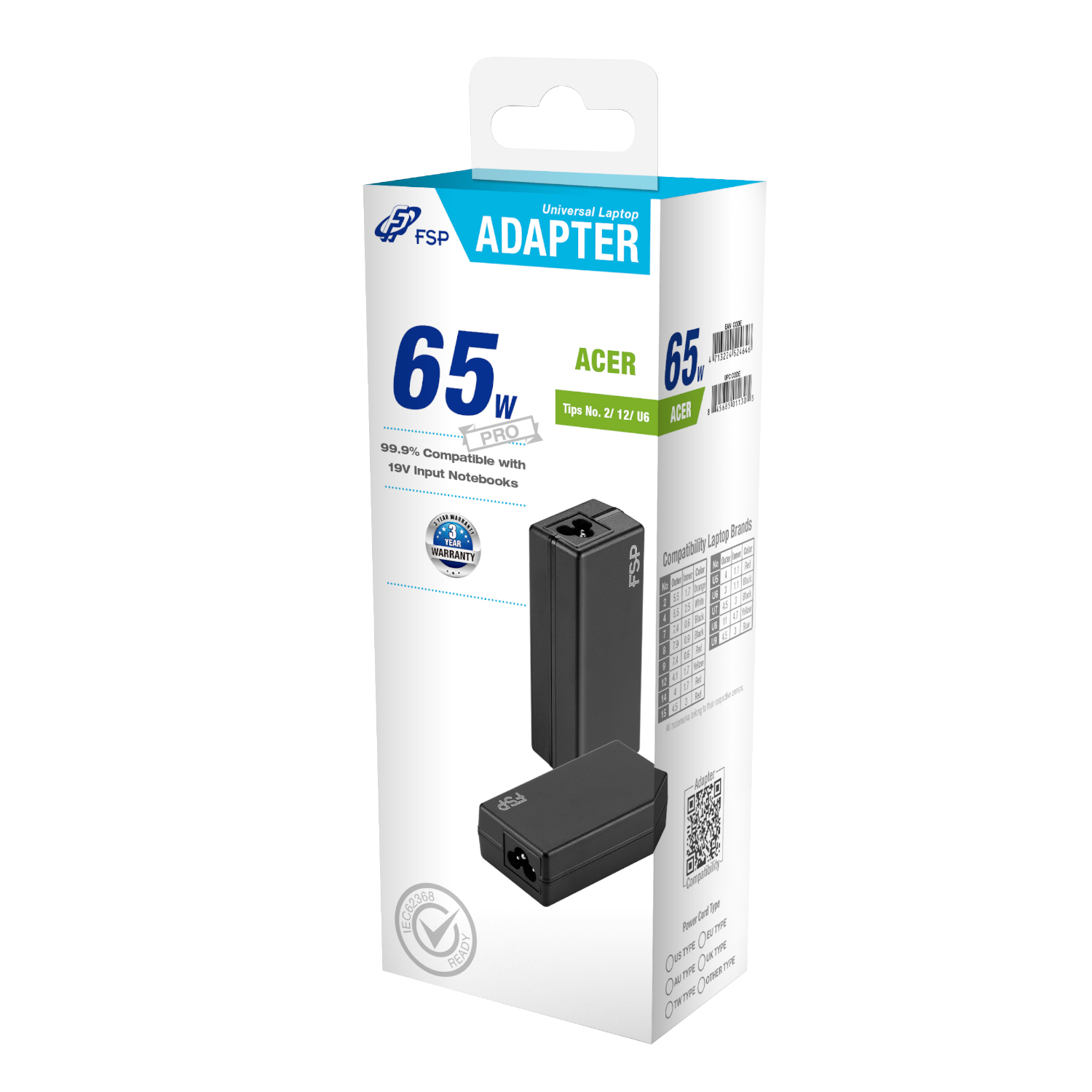 FSP PRO 65W Universal Laptop Adapter – Acer - Image 5