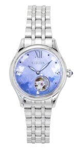 Citizen Limited Edition Stainless Steel Open Heart Light Blue Dial Automatic PR1040-88N Women's Watch