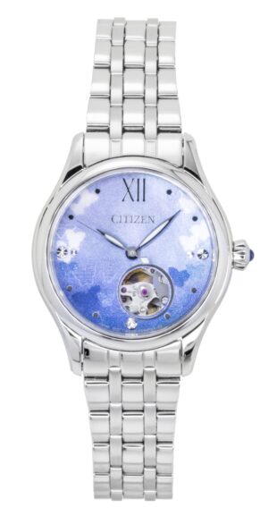 Citizen Limited Edition Stainless Steel Open Heart Light Blue Dial Automatic PR1040-88N Women's Watch
