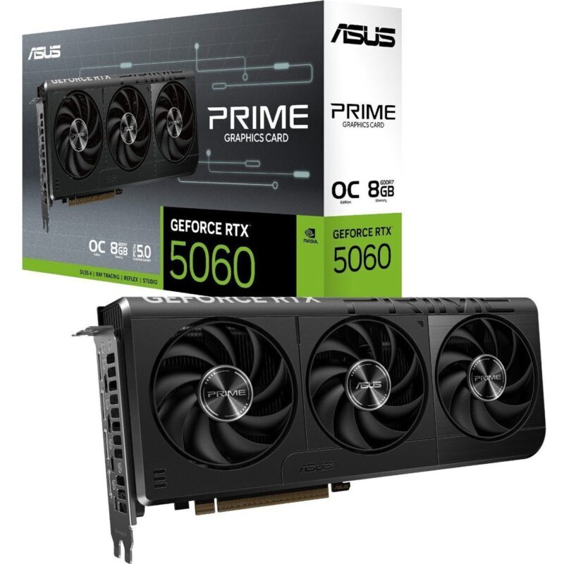 PRIME-RTX5060-O8G-WR-01 ASUS PRIME GeForce RTX 5060 OC 8GB GDDR7 GPU – SFF-Ready Graphics Card