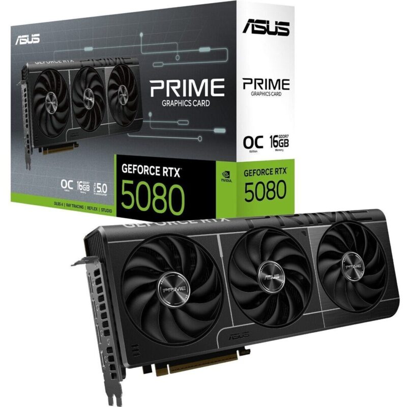 PRIME-RTX5080-O16G-WR-01 ASUS PRIME GeForce RTX 5080 16GB OC Edition GDDR7 Graphics Card (PRIME-RTX5080-O16G)