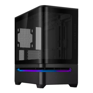 Asus Prime AP202 Curved Tempered Glass Micro-ATX Chassis – Black (PRIMEAP202-BK)
